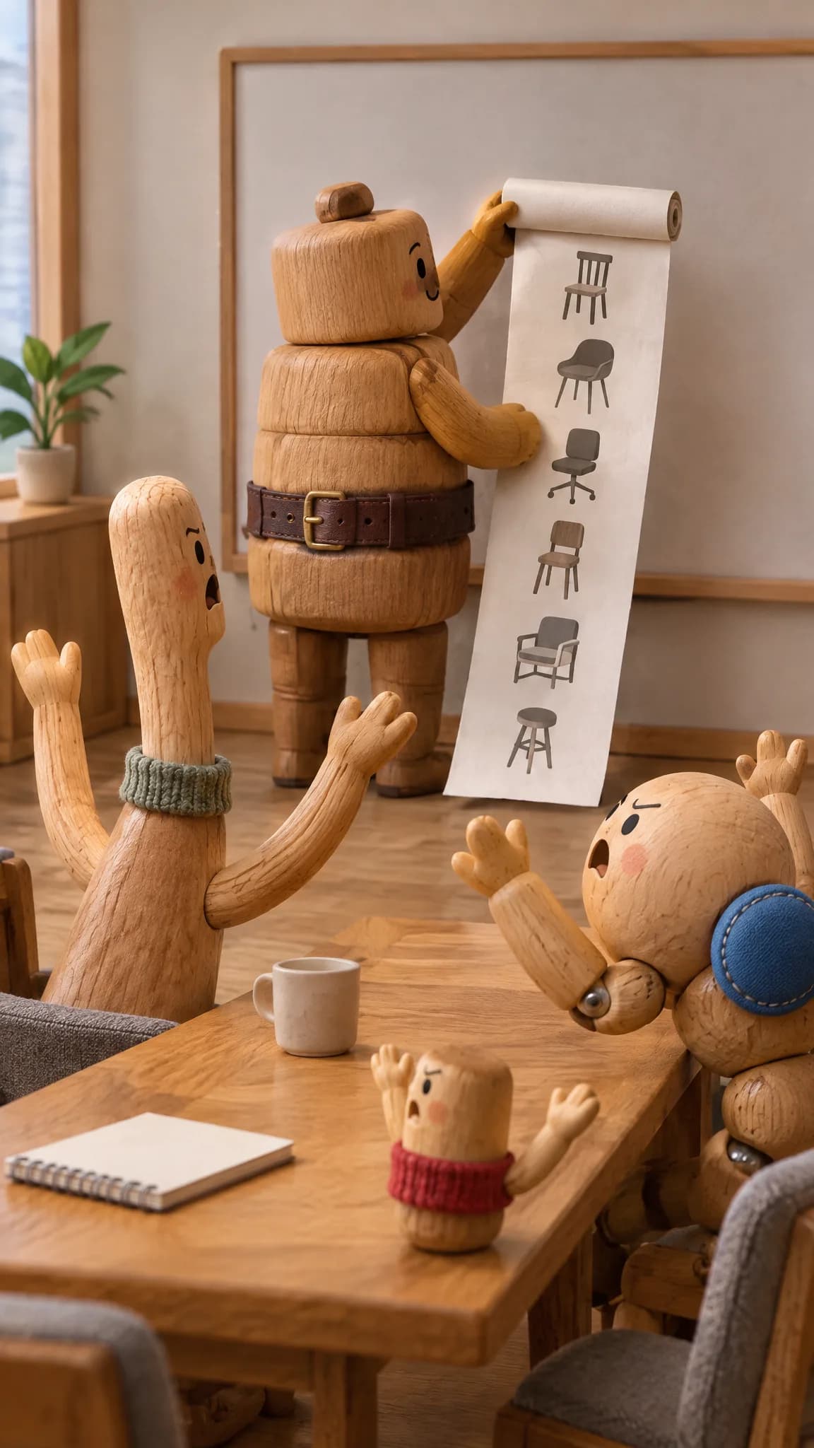오늘도 여덟 시간 앉아 있는 일정입니다 — 컨셉 시안 그림