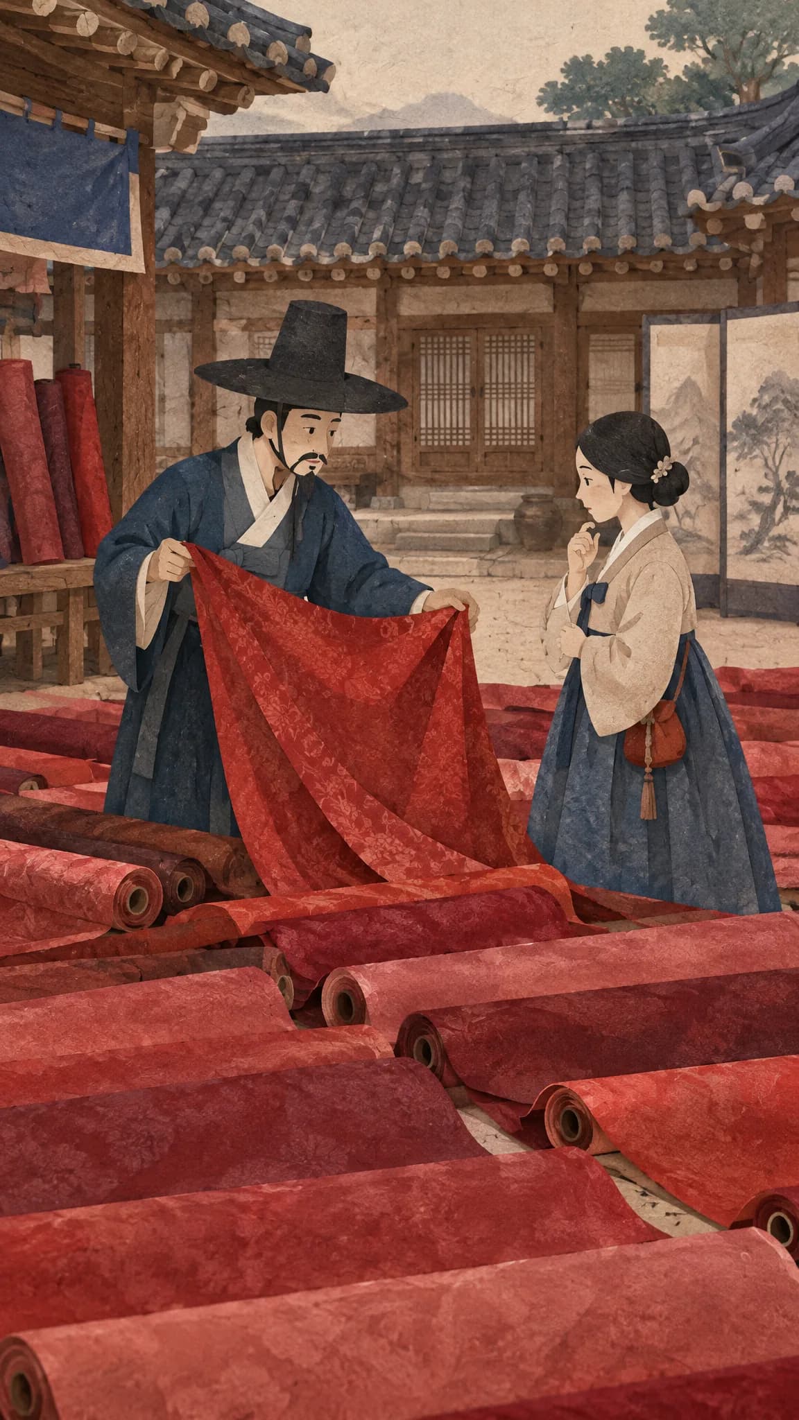 비단 백 필을 주문했는데, 색이 다르다 — 컨셉 시안 그림